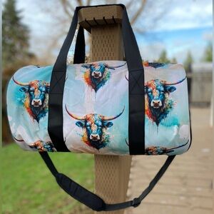 MONKEYWRENCHED All-Over Wrstern Steer Print Gym Size Duffle Bag